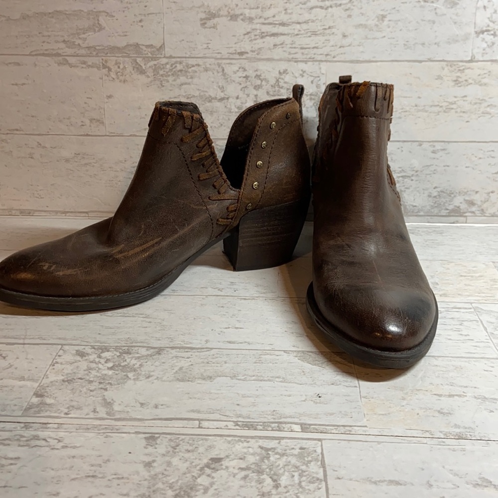 Dark brown ankle booties